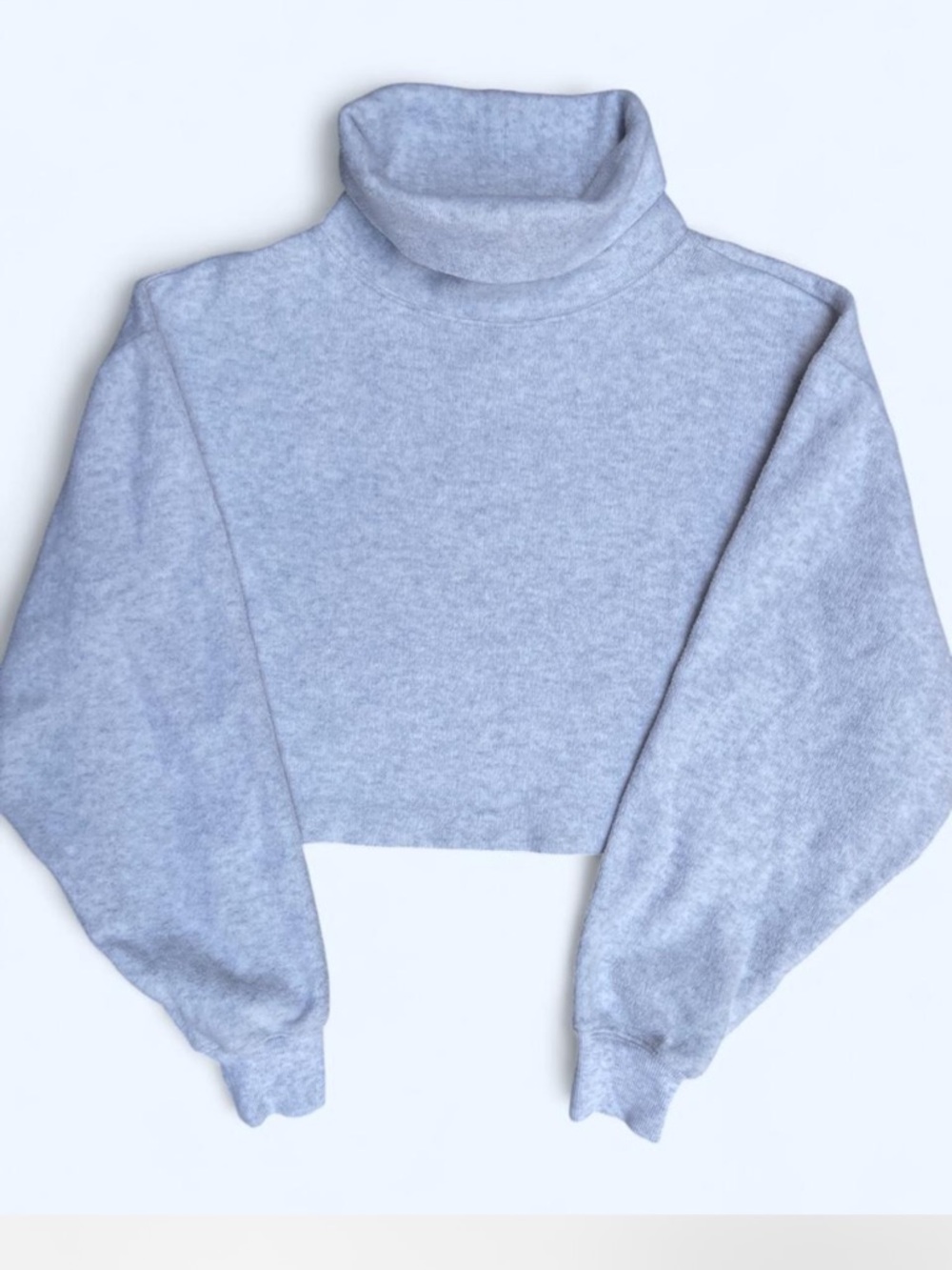 Aritzia The Babaton Group Light Gray Cropped Turtleneck Sweatershirt Minimalist